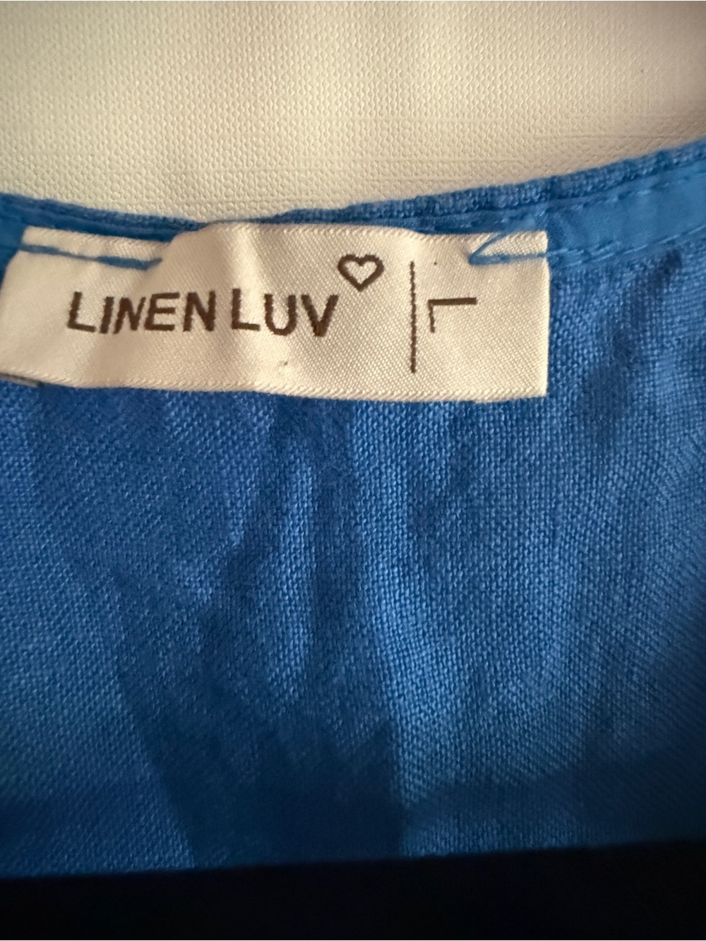 Linen Luv 100% Linen Blue Sleeveless Button Front Blouse Top L - Picture 5 of 9
